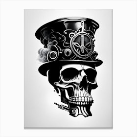 Skull With Pop Art Influences Ganster 2 Stream Punk Canvas Print