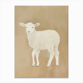 Lamb In The Field Canvas Print