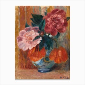 Tulips And Peonies In Pitcher (1914–1915) Painting By William James Glackens Canvas Print