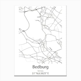 Bedburg,Germany Minimalist Map Canvas Print