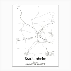 Brackenheim,Germany Minimalist Map Canvas Print