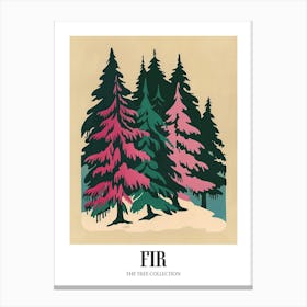 Fir Tree Colourful Illustration 1 Poster Canvas Print