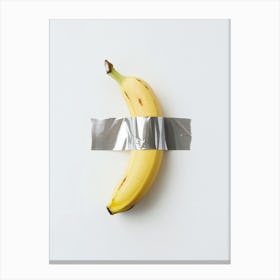 Duct Tape Banana, white background, Maurizio Cattelan 1 Canvas Print