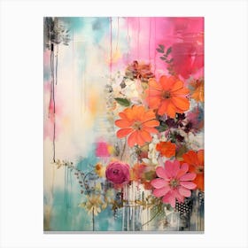 Vintage Bright Flowers 14 Canvas Print