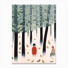 Into The Woods Scene, Tiny People And Illustration 7 Canvas Print