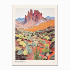 Mount Teide Spain 1 Colourful Mountain Illustration Poster Canvas Print