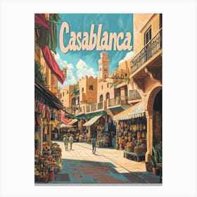 Aihrgdesign A Classic 1960s Travel Poster For Casablanca 5 Canvas Print