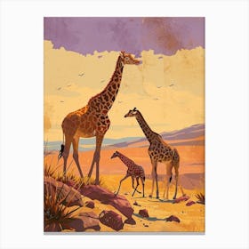 Yellow & Purple Giraffe  1 Canvas Print