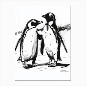 Emperor Penguin Socializing 2 Canvas Print