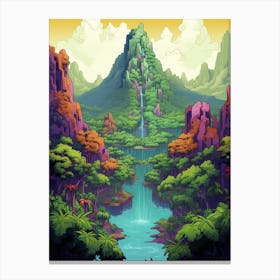 Manu National Park Pixel Art 3 Canvas Print