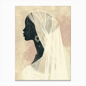 Silhouette Of A Bride Canvas Print