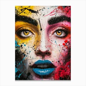 Face With Paint Splatters Canvas Print