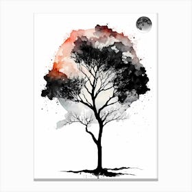 Tree With Moon Canvas Print