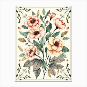 Watercolor Floral Pattern 1 Canvas Print