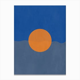Sun In The Ocean Blue Canvas Print