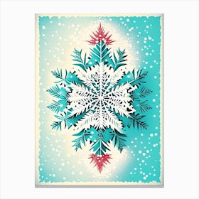 Ice, Snowflakes, Vintage Sketch 1 Canvas Print