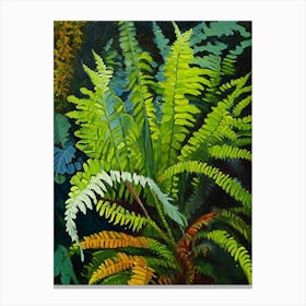 Ostrich Fern Cézanne Style Canvas Print