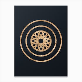 Abstract Geometric Gold Glyph on Dark Teal n.0017 Canvas Print