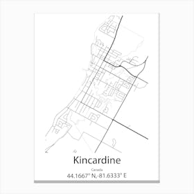 Kincardine,Canada Minimalist Map Canvas Print