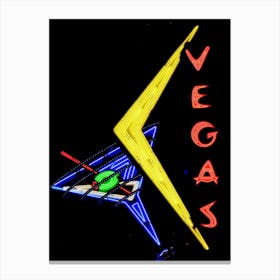 Las Vegas Cocktail Neon Sign Canvas Print