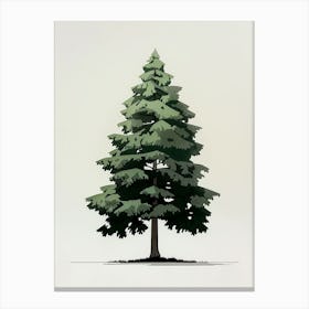 Fir Tree Pixel Illustration 1 Canvas Print