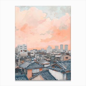 Osaka Rooftops Morning Skyline 3 Canvas Print