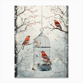 Bird Cage Winter 3 Canvas Print