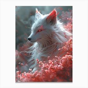 Beautiful Fantasy White Fox 25 Canvas Print