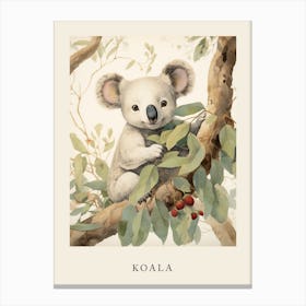 Beatrix Potter Inspired  Animal Watercolour Koala 4 Canvas Print