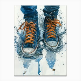 Shoes In Water Canvas Print