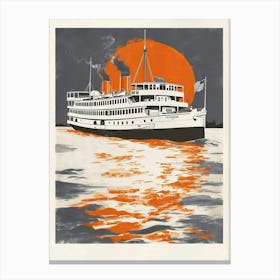 Steamboat Natchez Retro Lithograph 1 Canvas Print