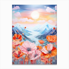 Poppies In The Mountains Canvas Print