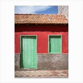 Red And Green Building Canvas Print