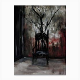 Dark Gothic Chair In The Dark Canvas Print