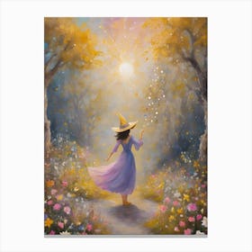 Blessings from a Witch at Litha ~ Fairytale Pagan Art for Wheel of the Year by Sarah Valentine Canvas Print