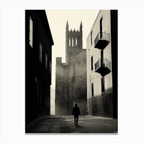 Lleida, Spain, Black And White Analogue Photography 2 Canvas Print