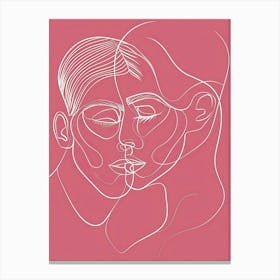 Abstract Portrait Series Pink And White 4 Canvas Print