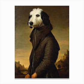 Old English Sheepdog 2 Renaissance Portrait Oil Painting Canvas Print