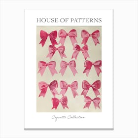Cherry Bows Collection 2 Pattern Poster Canvas Print