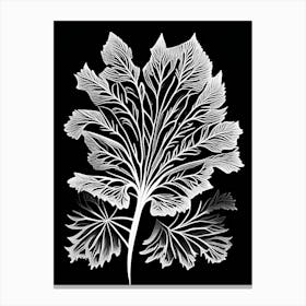 Cilantro Leaf Linocut 1 Canvas Print