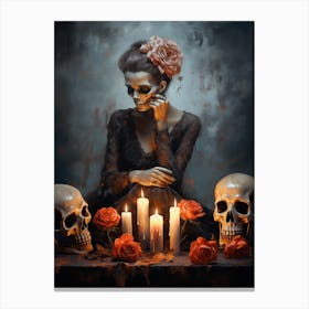 An Image Of An Attractive Woman Sitting 2 Canvas Print