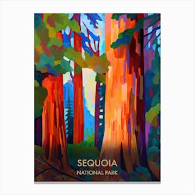 Sequoia National Park Travel Poster Matisse Style Canvas Print