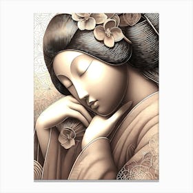 Japan Traditional Geisha Illustration By Ad 33 Canvas Print