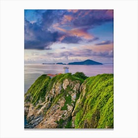Lighthouse At Sunset 1 Canvas Print