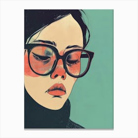 Girl In Glasses Canvas Print