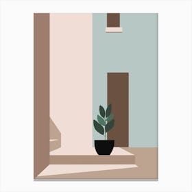 House With A Potted Plant Toile