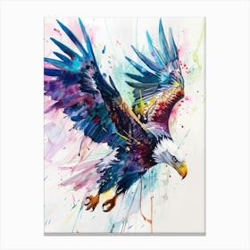 Eagle Colourful Watercolour 3 Canvas Print