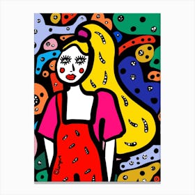 Girl In A Red Dress Canvas Print