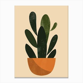 Rhipsalis Cactus Minimalist Abstract Illustration 3 Canvas Print