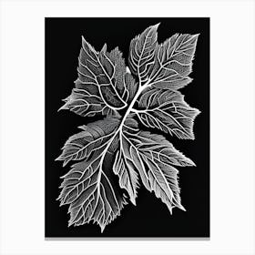 Blackberry Leaf Linocut 2 Canvas Print